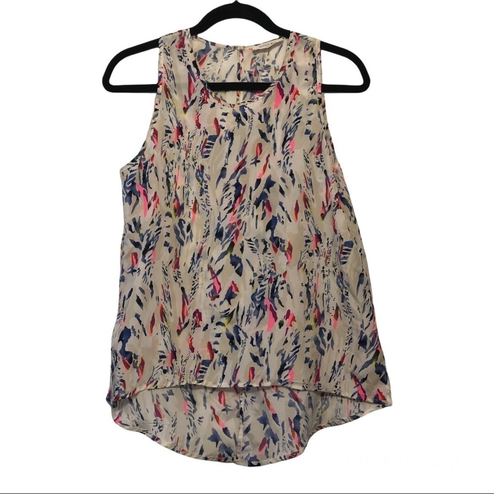 Sophie Rue‎ Pink & Blue Abstract Print Blouse